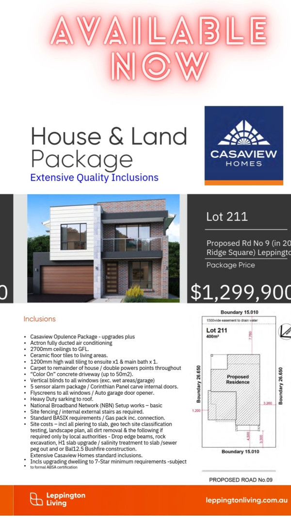 House and Land packages available in Southwest Sydney starting from $948,700!! Single & double storey packages 🏡
For more information talk to the casaviewhomes team and visit their display homes at Leppington Living 📍17 & 19 Moon Street.